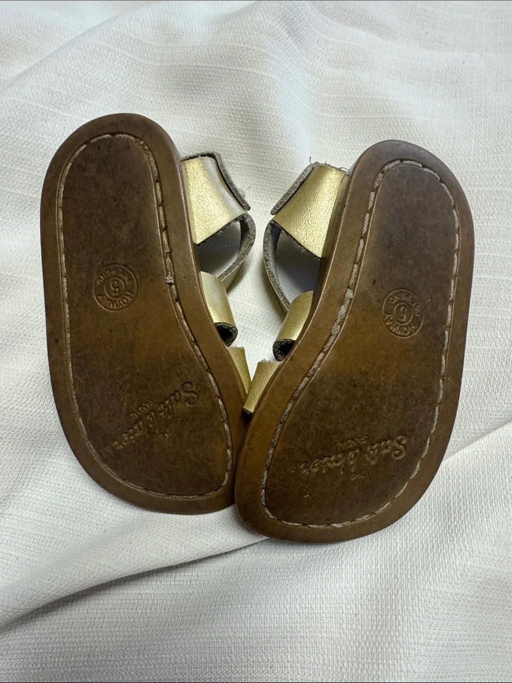 Salt Water Sandals by Hoy Metallic Gold Kids Fisherman Sandals